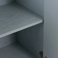 GlobeWest Frankie Storage Unit in dusty blue with rounded edges and chunky pillar legs