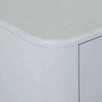 GlobeWest Frankie Storage Unit in Dusty Blue with rounded edges and chunky pillar legs