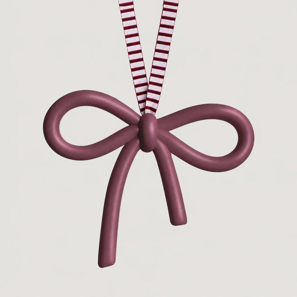 norsu STUDIO Christmas Oversized Ceramic Bow Ornament, 12cm x 10cm, Burgundy