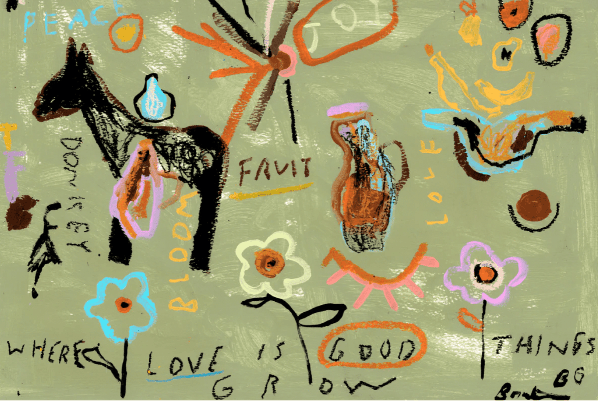 Bonnie Gray Prints X Large Framed - 155.43 x 110cm Bonnie Gray Limited Edition Fine Art Print - Wild Greens Donkey Love