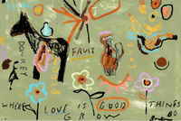 Bonnie Gray Prints X Large Framed - 155.43 x 110cm Bonnie Gray Limited Edition Fine Art Print - Wild Greens Donkey Love