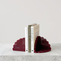 norsu STUDIO Acrylic Scalloped Bookends, Set of Two, Merlot | Norsu Interiors