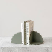 norsu STUDIO Acrylic Scalloped Bookends, Set of Two, Sage | Norsu Interiors