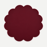 norsu STUDIO Scalloped Placemats – Set of 4, Burgundy