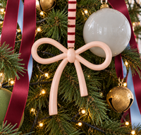 norsu STUDIO Christmas Ceramic Bow Ornament, Blush