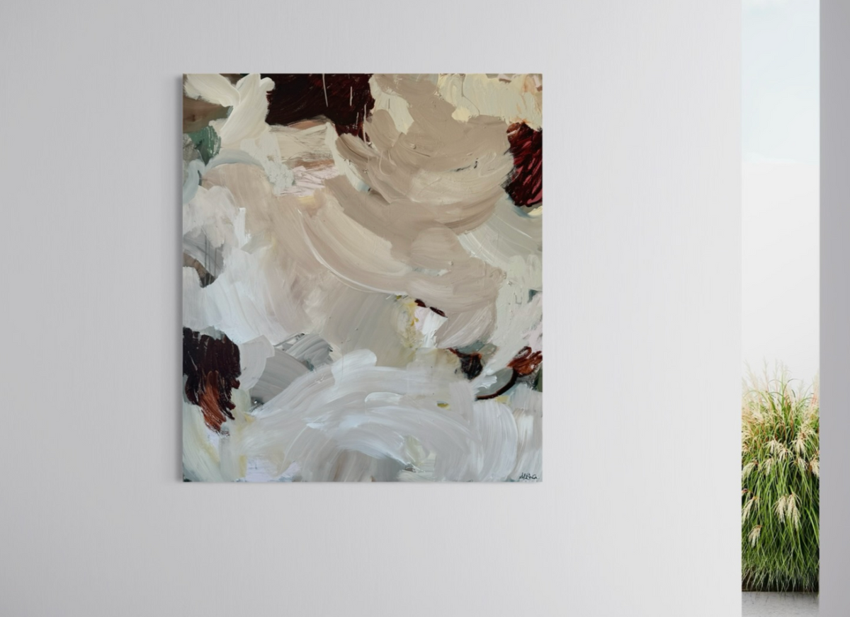 Alisha Falconer Fine Art canvas print titled Burnt Clouds with abstract nature-inspired design and textured painterly finish