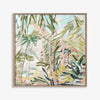 Marcia Priestley limited edition fine art canvas print depicting abstract tropical landscape in pastel tones with floating oak frame