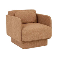 GlobeWest Bonnie Occasional Chair in marigold fabric with plush padding and enveloping arms