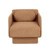 GlobeWest Bonnie occasional chair in marigold fabric with plush cushioning and rounded arms, modern design