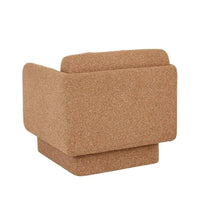 GlobeWest Bonnie Occasional Chair in marigold fabric with enveloping arms and plush cushioning from rear view