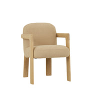 GlobeWest Brixton Dining Armchair - Camel - Blonde Oak