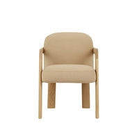 GlobeWest Brixton Dining Armchair - Camel - Blonde Oak