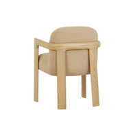 GlobeWest Brixton Dining Armchair - Camel - Blonde Oak