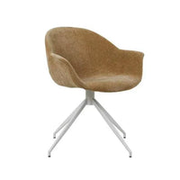 GlobeWest Daisy Spider Leg Office Chair with Dijon upholstery and white powder-coated metal legs.