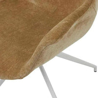 Close-up of GlobeWest Daisy Spider Leg Office Chair in Dijion fabric with powder-coated white metal legs