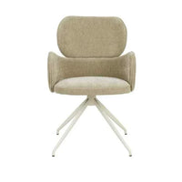 GlobeWest Edwin Spider Leg Office Chair in pistachio with bone powder-coated metal frame and spider leg base