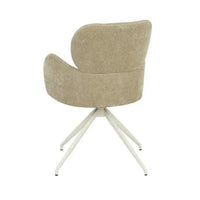GlobeWest Edwin Spider Leg Office Chair in pistachio with bone powder-coated steel legs, firm foam cushion, modern office seating.