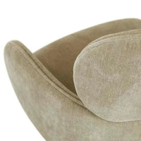 Close-up of GlobeWest Edwin Spider Leg Office Chair in pistachio with bone powder-coated metal frame and soft fabric upholstery