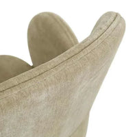 Close-up of GlobeWest Edwin Spider Leg Office Chair in pistachio with bone powder-coated metal frame and firm foam cushion upholstery