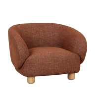 GlobeWest Flo Occasional Chair in Brick with natural ash legs