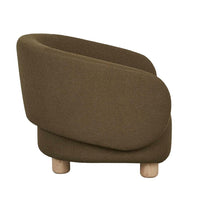 GlobeWest Flo Occasional Chair in Deep Olive, side view