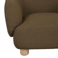 GlobeWest Flo Occasional Chair Deep Olive seat and leg detail