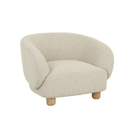GlobeWest Flo Occasional Chair in Moonbeam boucle with natural ash legs