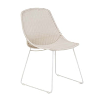GlobeWest Granada Scoop Closed Weave Dining Chair - Chalk/White