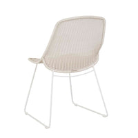 GlobeWest Granada Scoop Closed Weave Dining Chair - Chalk/White