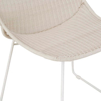 GlobeWest Granada Scoop Closed Weave Dining Chair - Chalk/White