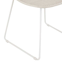 GlobeWest Granada Scoop Closed Weave Dining Chair - Chalk/White