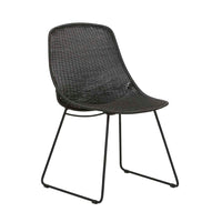 GlobeWest Granada Scoop Closed Weave Dining Chair - Licorice/Licorice