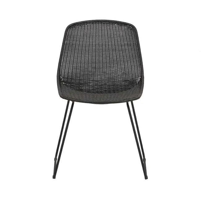 Globe West Dining Chairs Globe West Granada Scoop Closed Weave Dining Chair, Licorice/Licorice