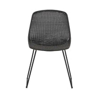 Globe West Dining Chairs Globe West Granada Scoop Closed Weave Dining Chair, Licorice/Licorice