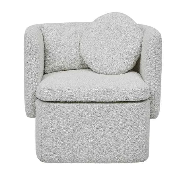 Globe West Occasional Chairs Globe West Hugo Bow Occasional Chair, Grey Speckle Boucle