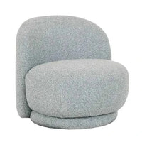 GlobeWest Ina Occasional Chair in Nimbus grey fabric with swivel base and cushioned seat