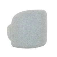 GlobeWest Ina Occasional Chair in Nimbus grey with textured upholstery and swivel base, medium foam cushion, modern indoor seating.