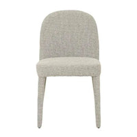 GlobeWest Jules Dining Chair in pebble tweed upholstery with curved, cushioned design and upholstered metal legs