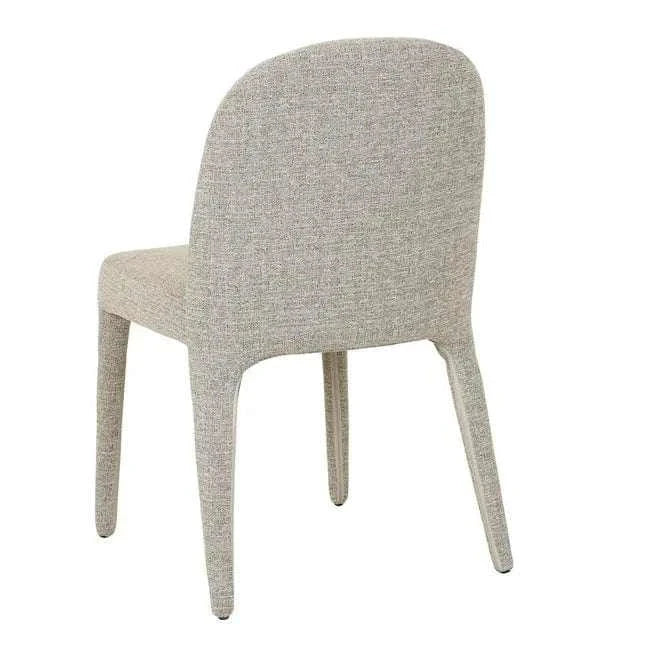 GlobeWest Jules Dining Chair in pebble tweed upholstery with metal legs and curved backrest for modern dining rooms