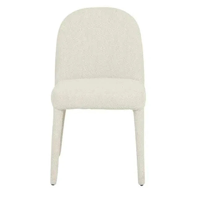 GlobeWest Jules Dining Chair in Sandcastle Tweed upholstery with curved back and metal legs