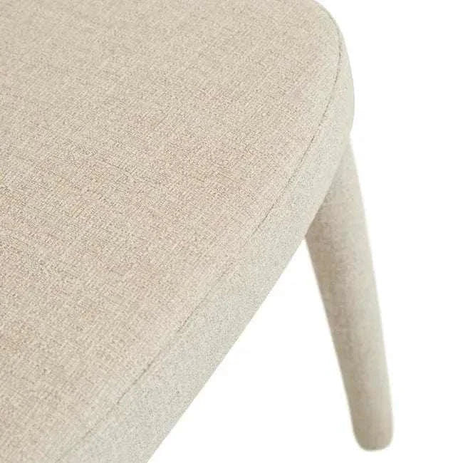 Close-up of GlobeWest Jules Dining Chair in Sandcastle Tweed upholstery showing textured fabric and tapered leg design.