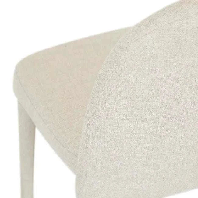 GlobeWest Jules Dining Chair in Sandcastle Tweed with upholstered metal legs and foam cushion.
