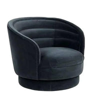 Globe West Occasional Chairs Globe West Kennedy Luca Grand Occasional Chair, Blue Charcoal Velvet