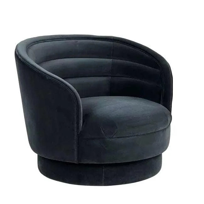 Globe West Occasional Chairs Globe West Kennedy Luca Grand Occasional Chair, Blue Charcoal Velvet
