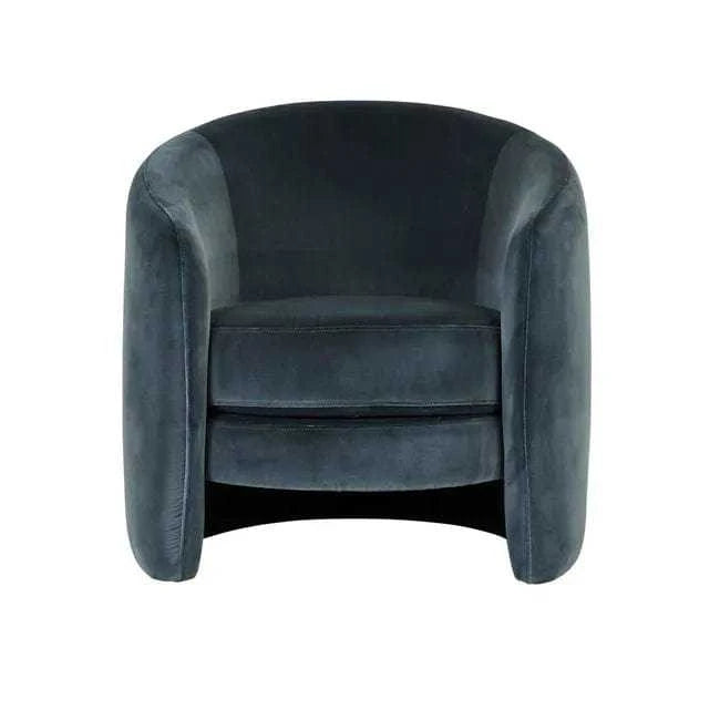 Globe West Occasional Chairs Kennedy Tenner Occasional Chair, Blue Charcoal Velvet