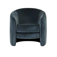 Globe West Occasional Chairs Kennedy Tenner Occasional Chair, Blue Charcoal Velvet