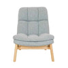 GlobeWest Kip Occasional Chair in Nimbus with natural ash legs and cushioned high backrest