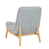 GlobeWest Kip Occasional Chair in Nimbus fabric with natural ash wood legs and plush seating