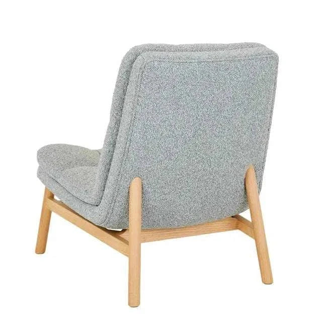 GlobeWest Kip Occasional Chair in Nimbus fabric with natural ash wood legs and plush seating