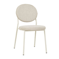 GlobeWest Laylah Loop Dining Chair - Wheat/Almond Powdercoated Metal